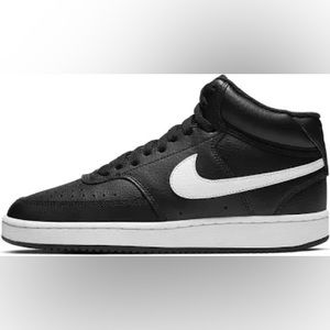 Nike Women Court Vision Mid Shoe Black / White CD5436 001 - Nike Shoes